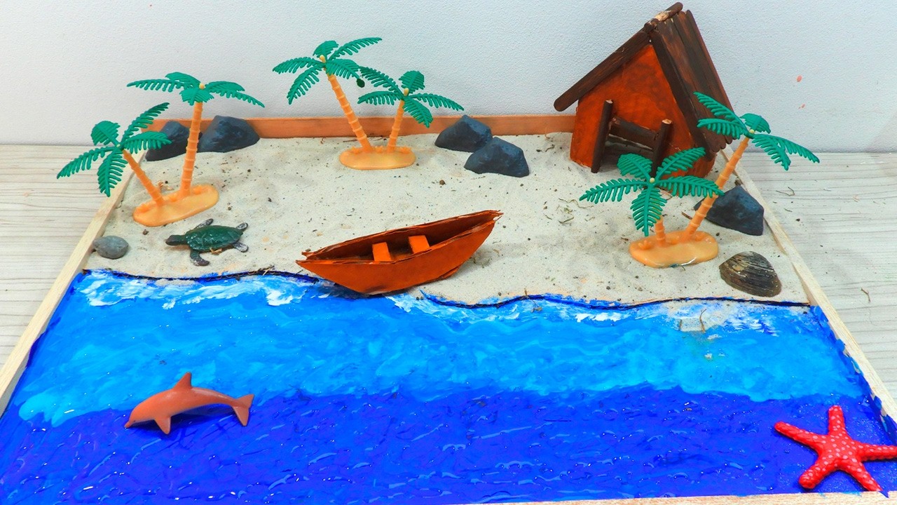 COMO HACER UNA MAQUETA DE PLAYA / Miniatura Beach