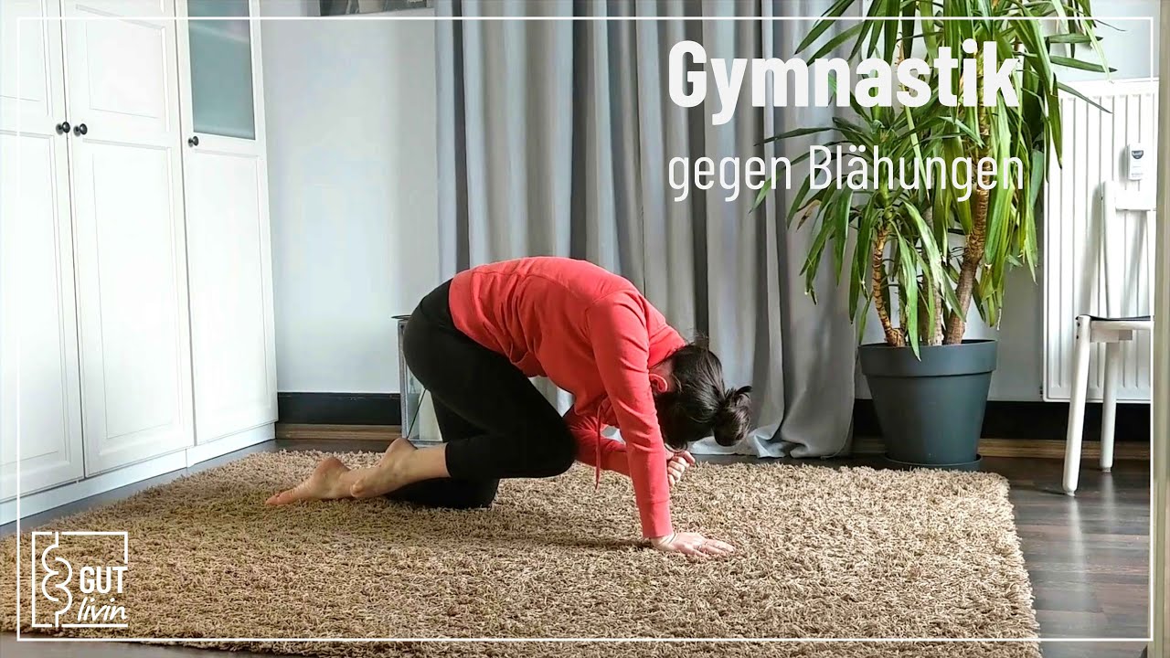 Gymnastik gegen Blähungen, Blähbauch und Verdauungsprobleme. 10 Übungen in 10 Minuten.