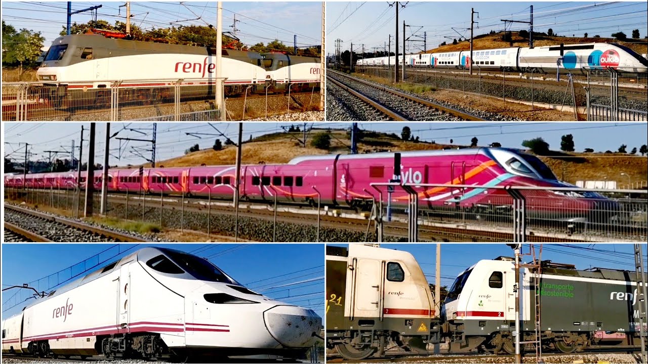 Trenes de viajeros RENFE operadora : AVE , Avlo , Talgo doble 252 , Mercancías ... Ouigo TGV SNCF