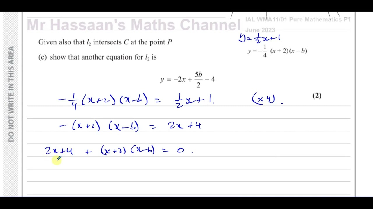 WMA11/01, (Edexcel) IAL P1 June 2023,  Q10, Quadratics, Equations