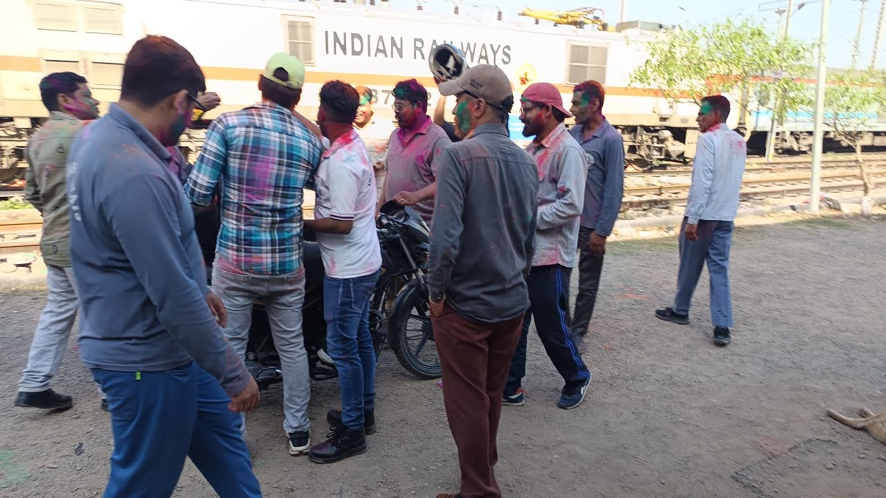 Holi celebration in chandigarh railway staff