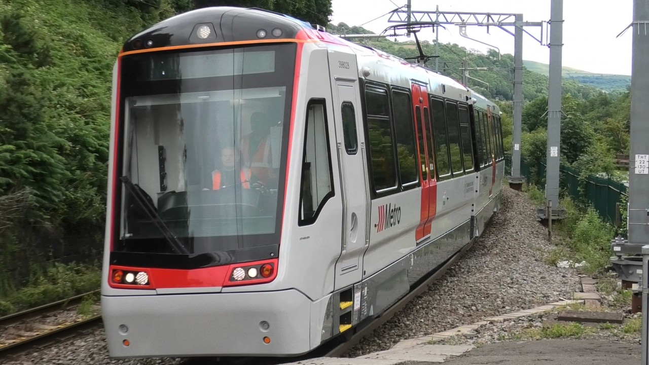 Transport For Wales Class 398 Tram Train 398025 On Electric Mode Arrives At Trehafod On Test