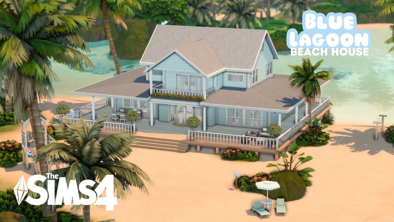 Blue Lagoon Beach House 🏝️ || Sims 4 Speed Build || No CC