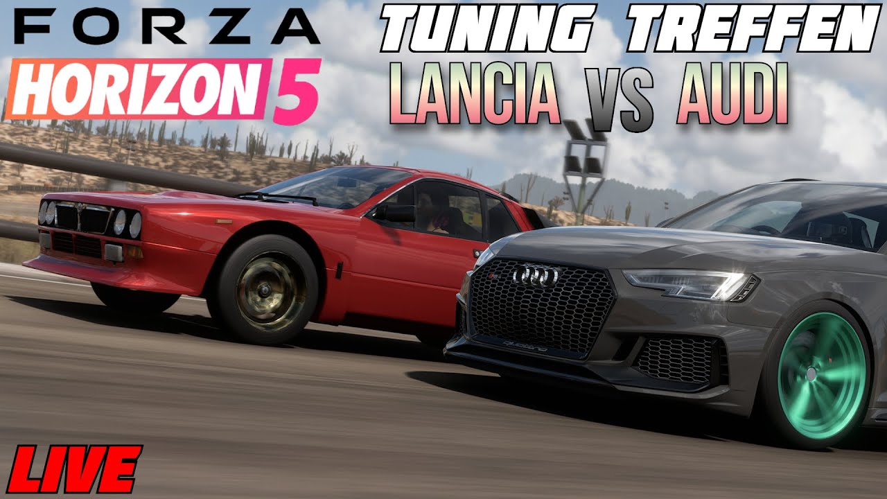🔴𝗙𝗢𝗥𝗭𝗔 𝗛𝗢𝗥𝗜𝗭𝗢𝗡 𝟱 Tuning Treffen | CarMeet | Motto: Audi VS Lancia!  Forza 6 Gameplay anschauen!