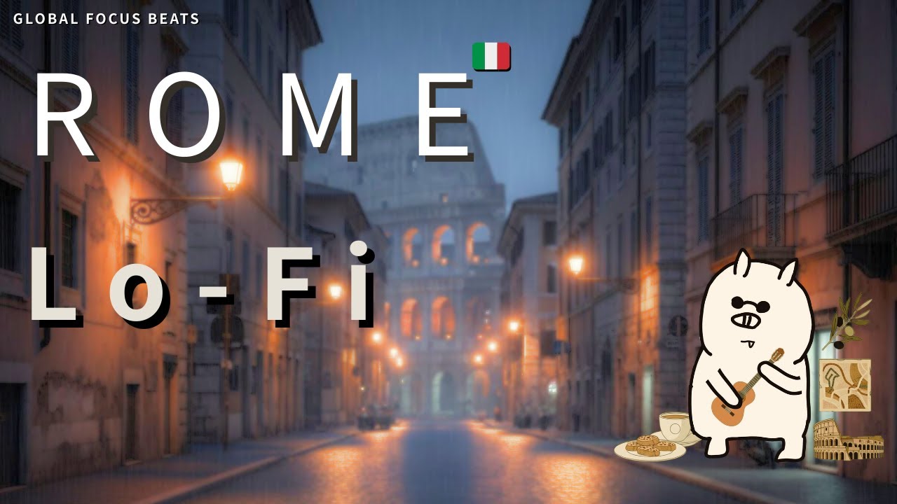 Minimal Lofi: Rome Night Rain | Deep Work & Study Music (2Hour+)
