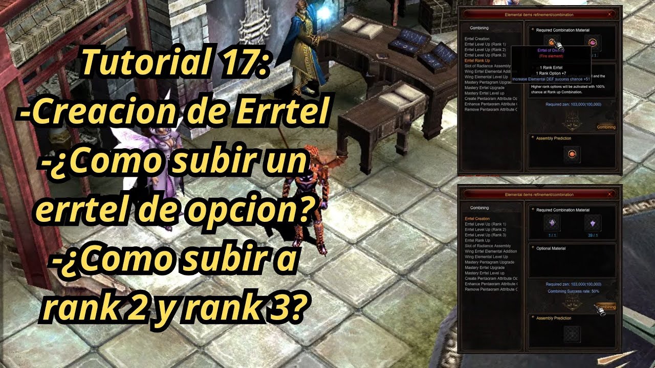 Mu Online Tutorial 17: Creación de Errtel, ¿Como subir de rank y option a un errtel?