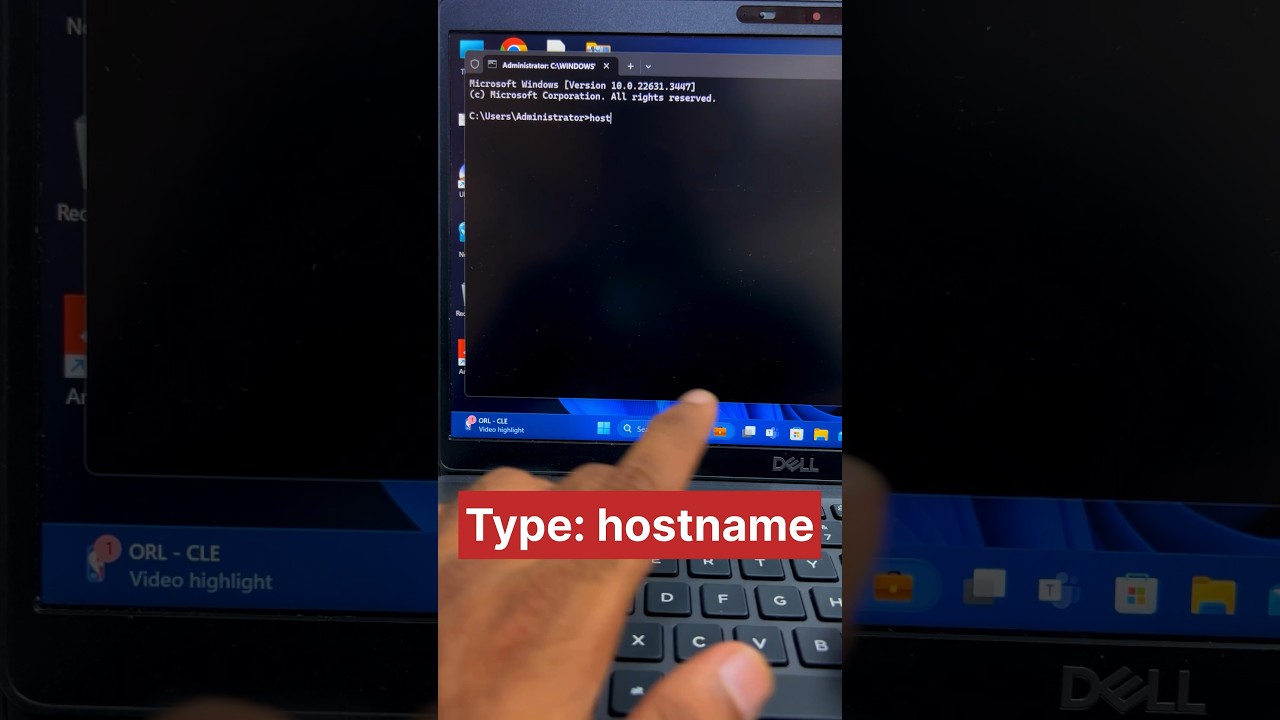 Windows command prompt for How to identify PC host name #pctips #short