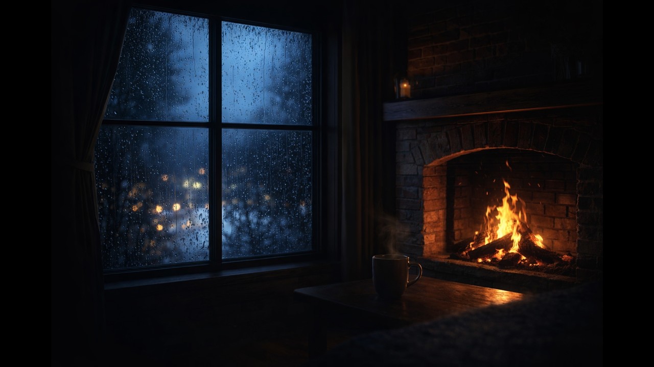 Cozy Rain & Fireplace Sounds｜1 Hour Study / Work Focus