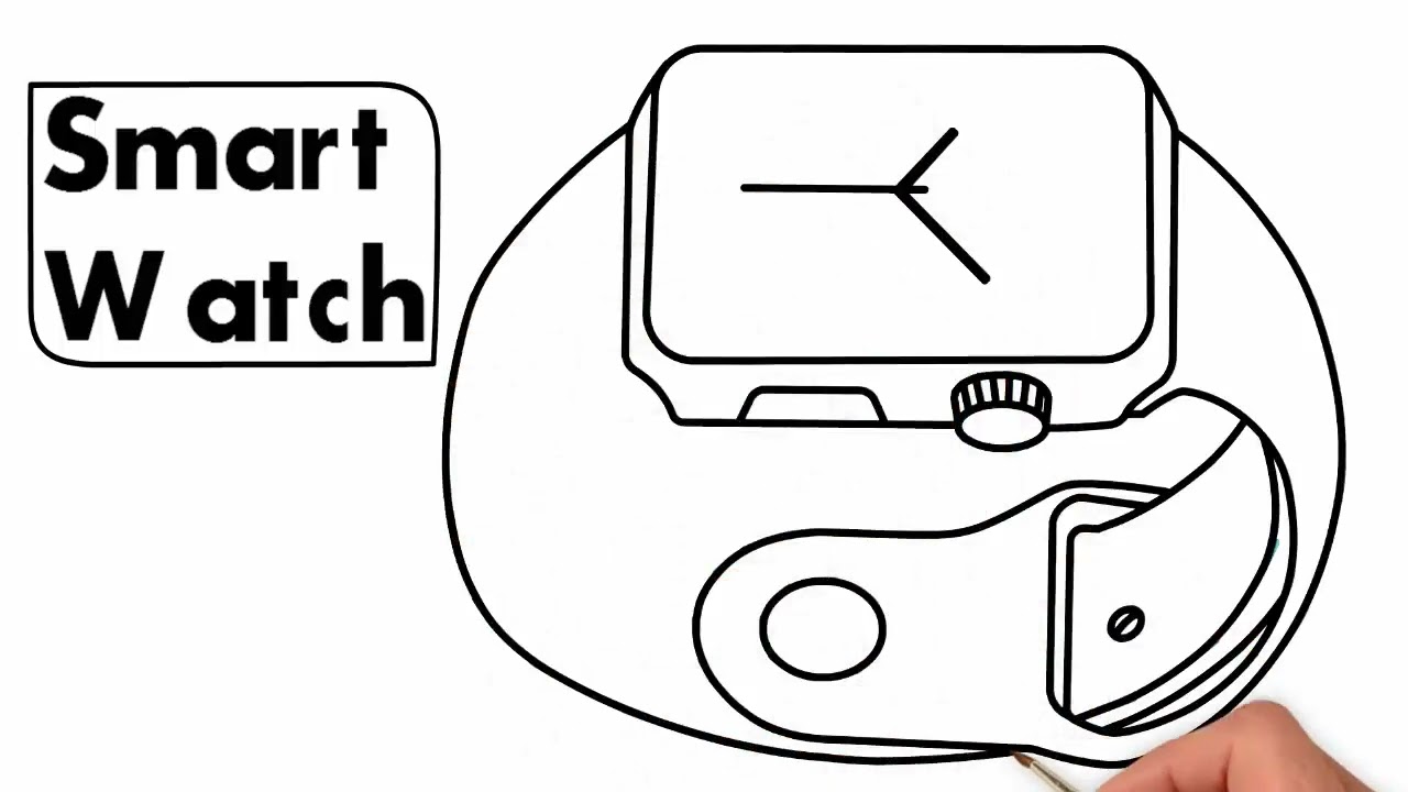 How To Draw a Smart Watch for Kids – Quick & Easy, step by step