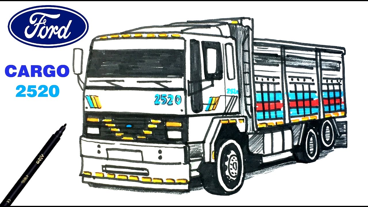 Easy Drawing Ford Cargo Truck I Kolay Ford Cargo Kamyon Çizimi I Tır Nasıl Çizilir?