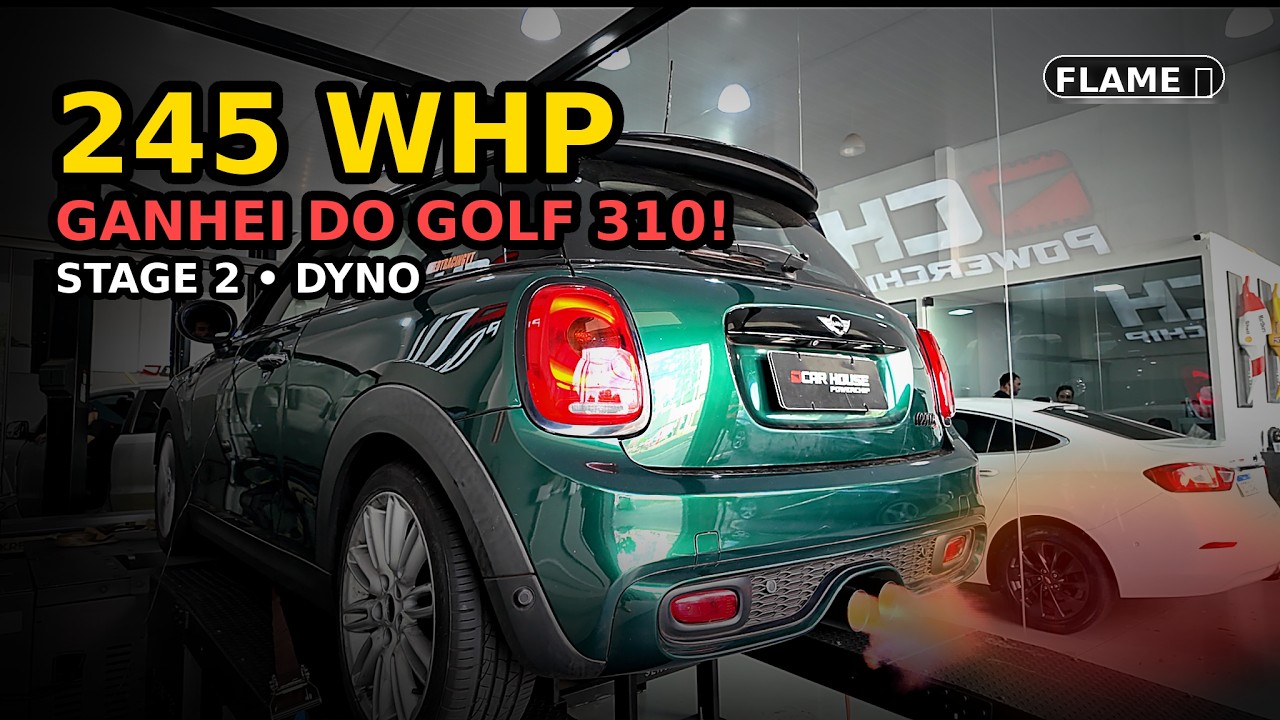 STAGE 2 NO MINI: 245whp + FLAME NO DYNO (e ganhei do Golf 310whp)