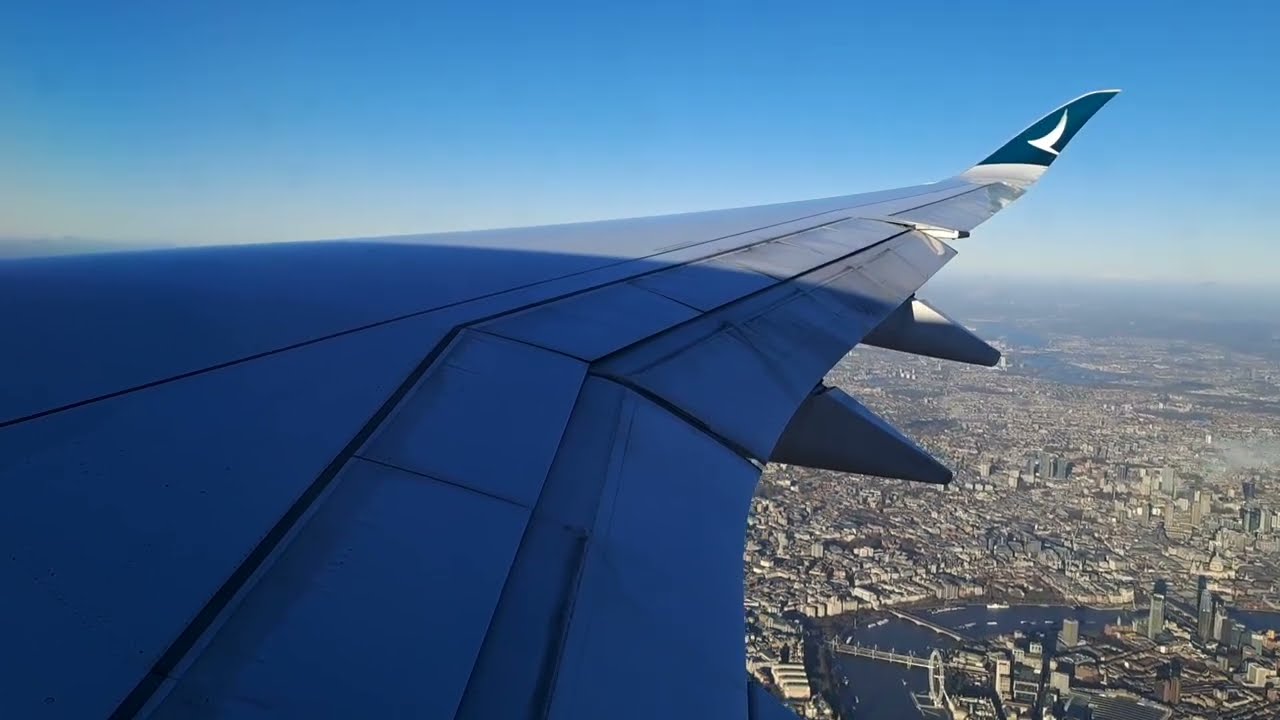 SUNSET APPROACH into LONDON | CATHAY PACIFIC | CX257 | Hong Kong - London Heathrow | Runway 27R
