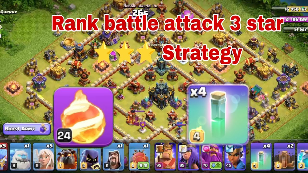 || clash of clan || Rank Battle New 3 star ⭐⭐⭐ Strategy 🔥💯