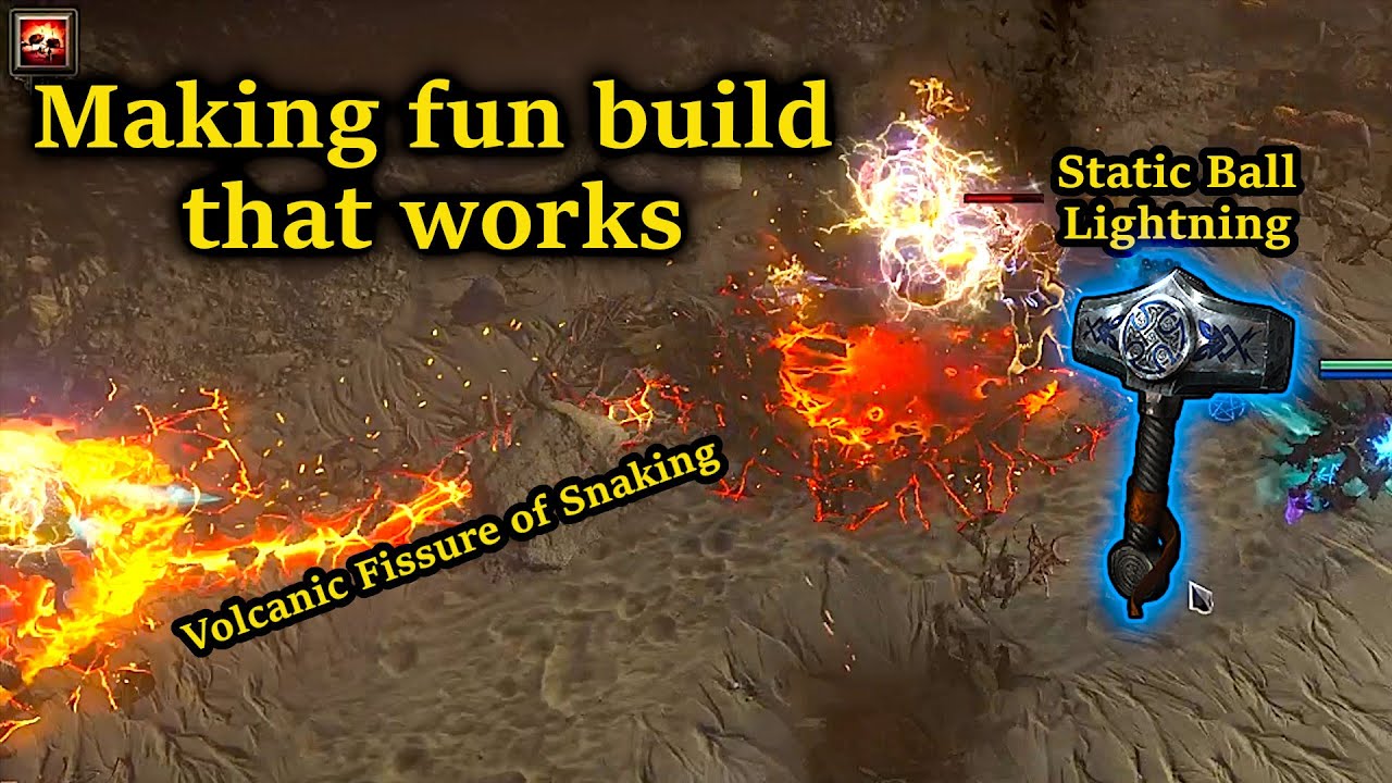 Mjolner. Volcanic Fissure of Snaking. Static Ball Lightning- Path of Exile (3.25 Settlers)