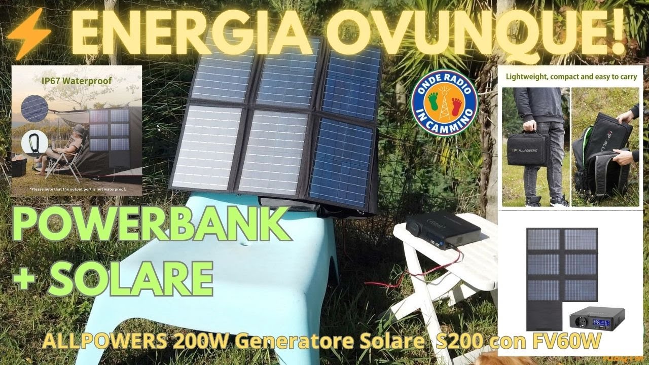 Powerbank ALLPOWERS S200 + Pannello Solare SP026 | Energia portatile ovunque!