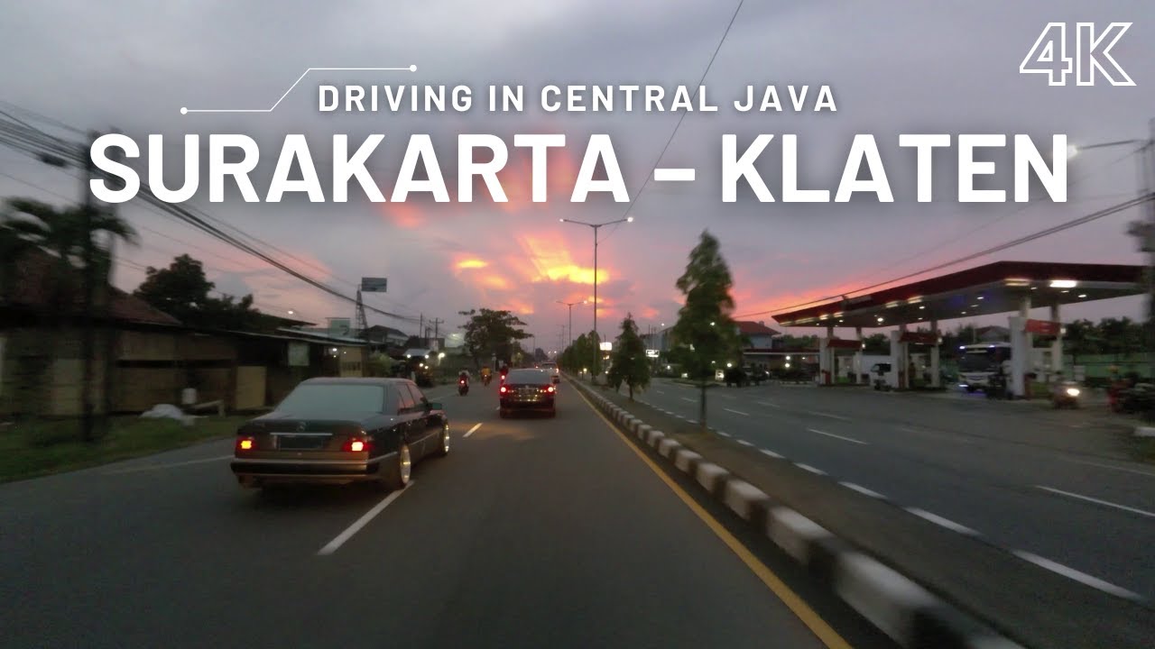 4K Driving from Surakarta to Klaten - After Rain - Sunset Drive