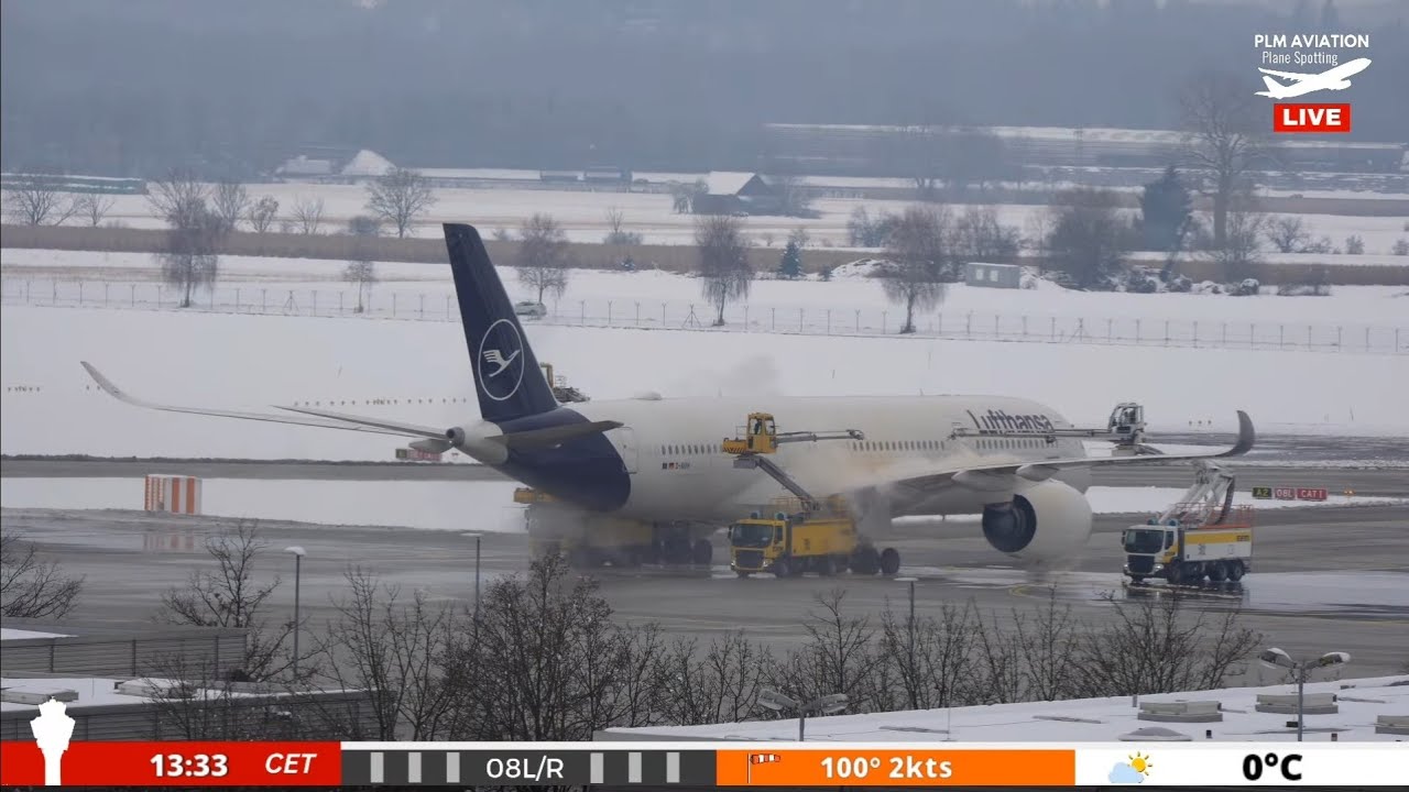🔴 ❄️ LIVE MUNICH AIRPORT WINTER WONDERLAND DE-ICING ACTION - PLANE SPOTTING LIVESTREAM