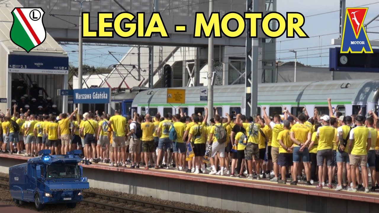 LEGIA - MOTOR LUBLIN: Przyjazd kibiców Motoru do Warszawy, przejazdy alarmowe i akcja Policji