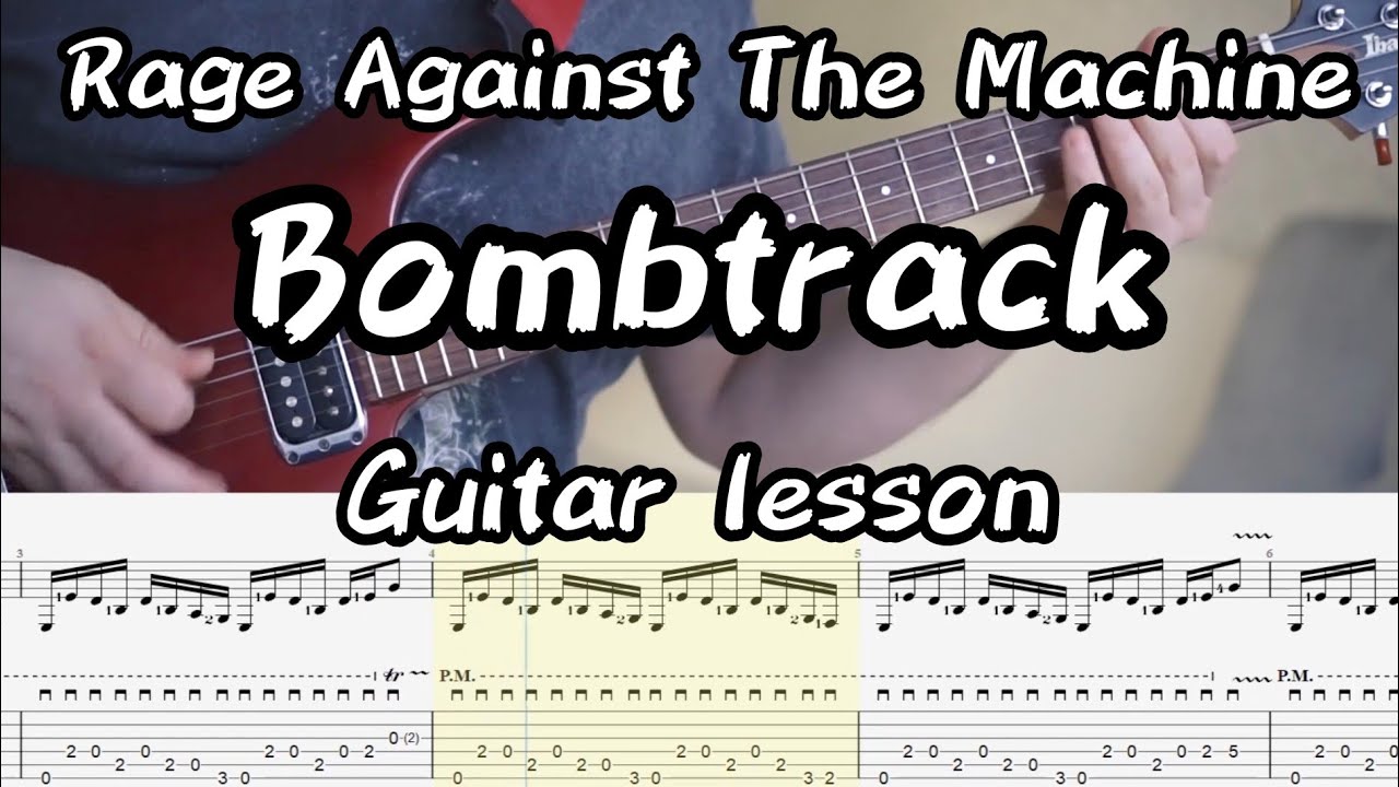Разбор гитарного риффа Rage Against The Machine - Bombtrack | Табы, Минуса | Tabs, Backing track