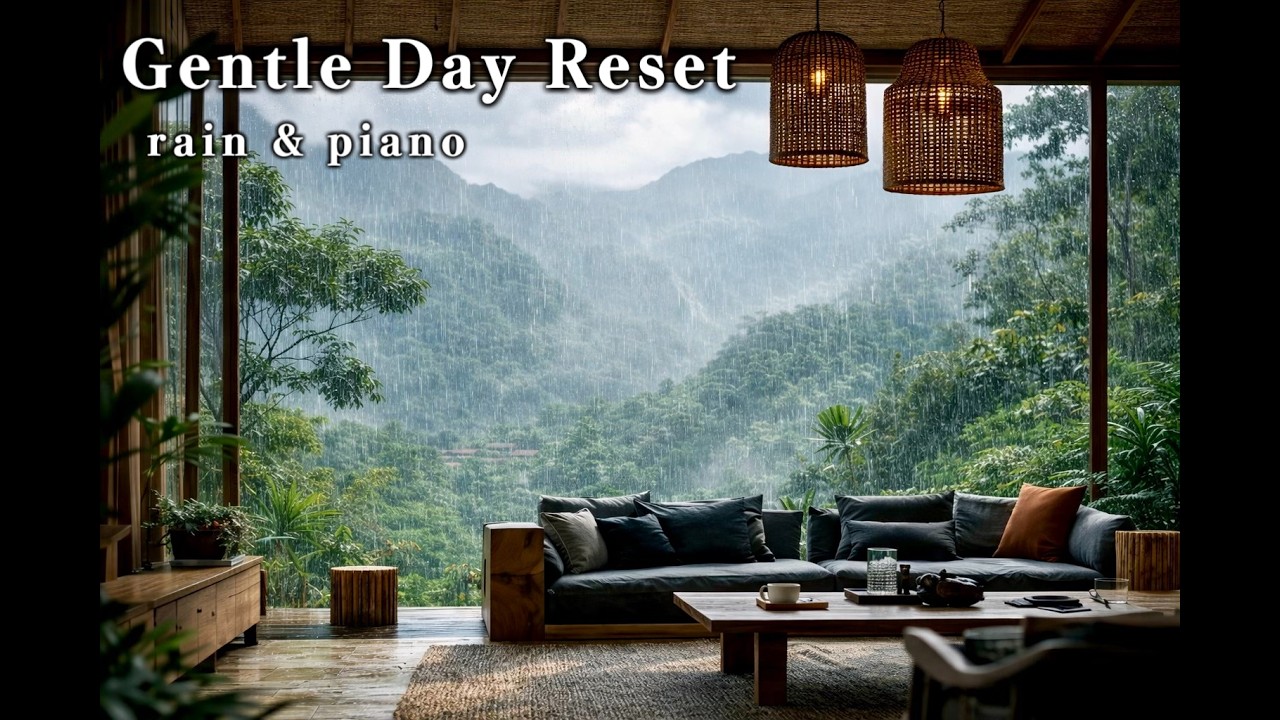 Gentle Day Reset – Rainy Cafe Ambience with Calm Piano | Relax, Focus & Mind Reset心を整える昼下がりの雨音ピアノ