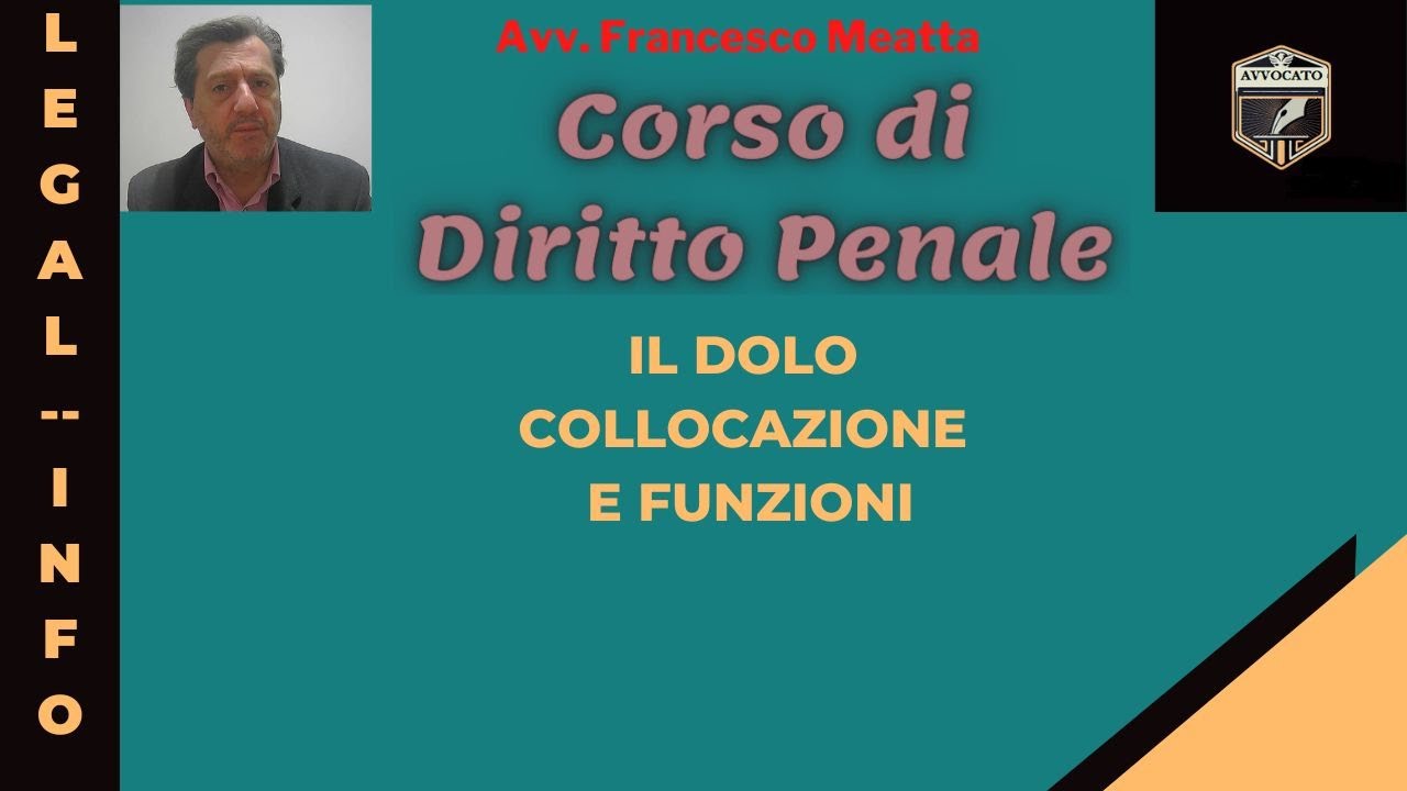 Il dolo nella struttura del reato - Pt.1 - Lezione diritto penale 38