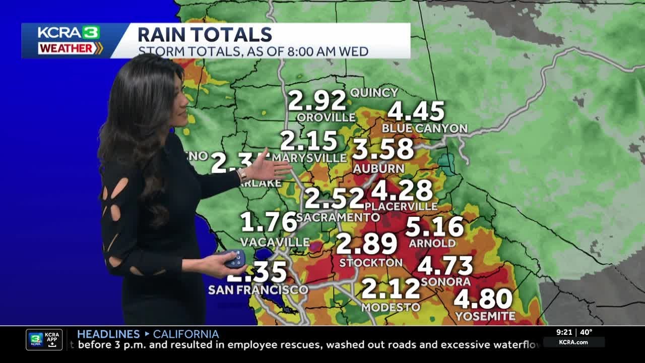 Northern California rain totals | Feb. 18 update at 9 a.m.