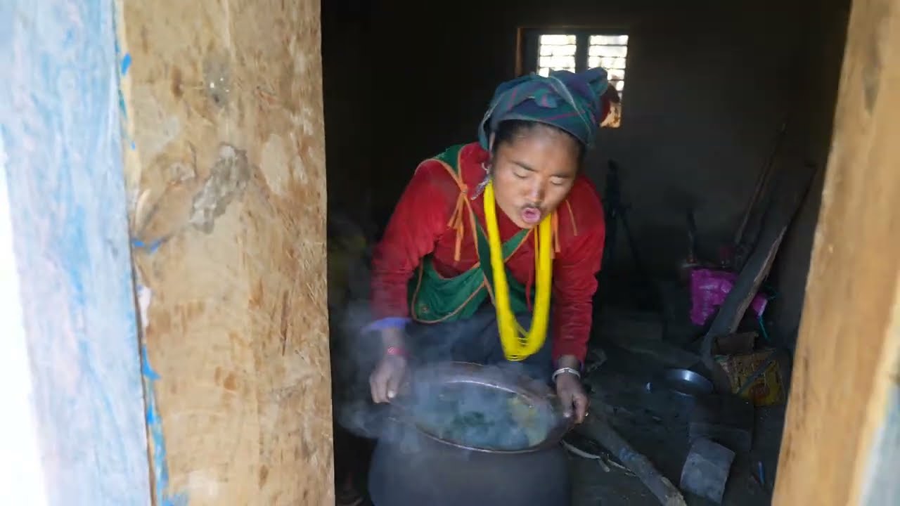 Cooking wild boar food ll village life
