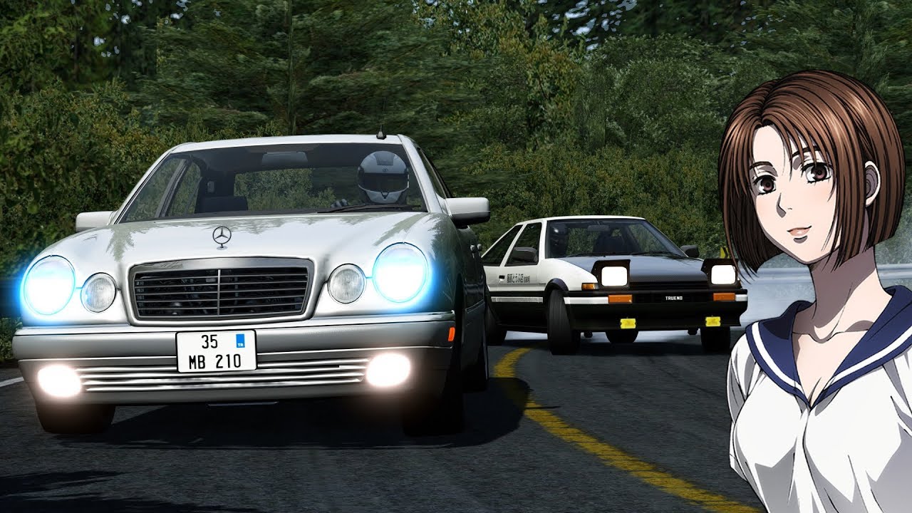 Takumi's AE86 vs Papa's Mercedes Benz! Battle For Mogi! - Assetto Corsa