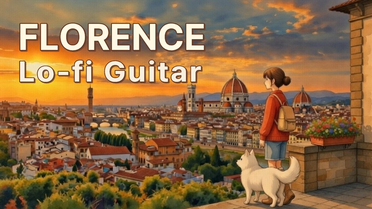 Golden Sunset in Florence 🌇 1 Hour Soft Classical Guitar Lo-fi Journey