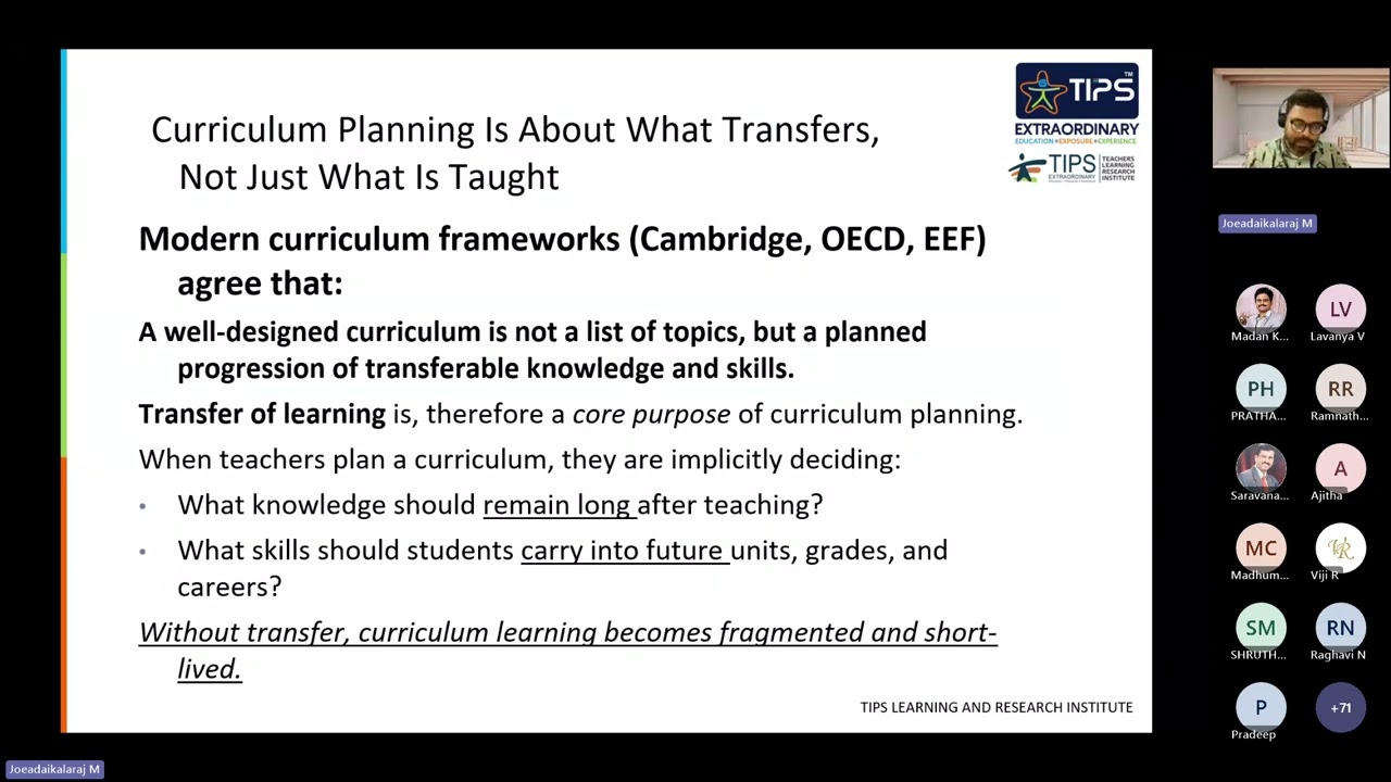 Transfer of learning by Mr Joe Adaikalaraj