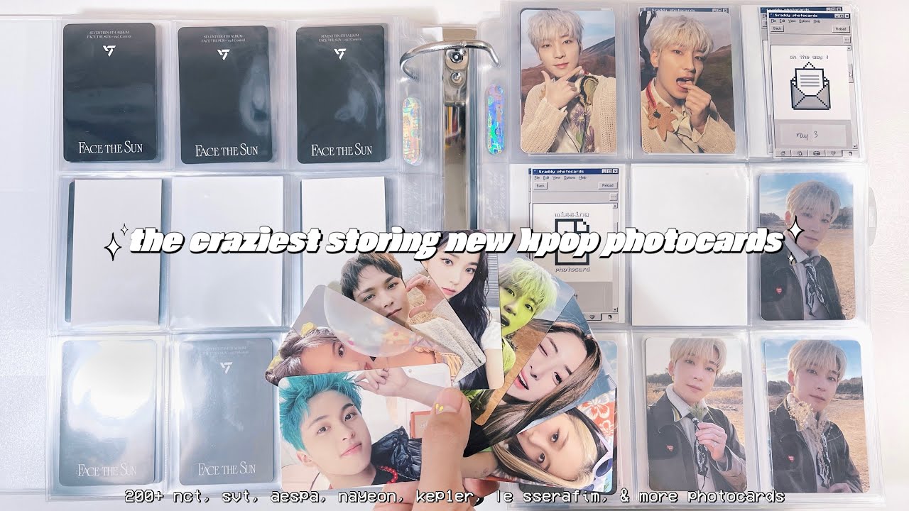 the craziest organizing + storing new kpop photocards in my binder ❦ nct, svt, aespa, kep1er & more!