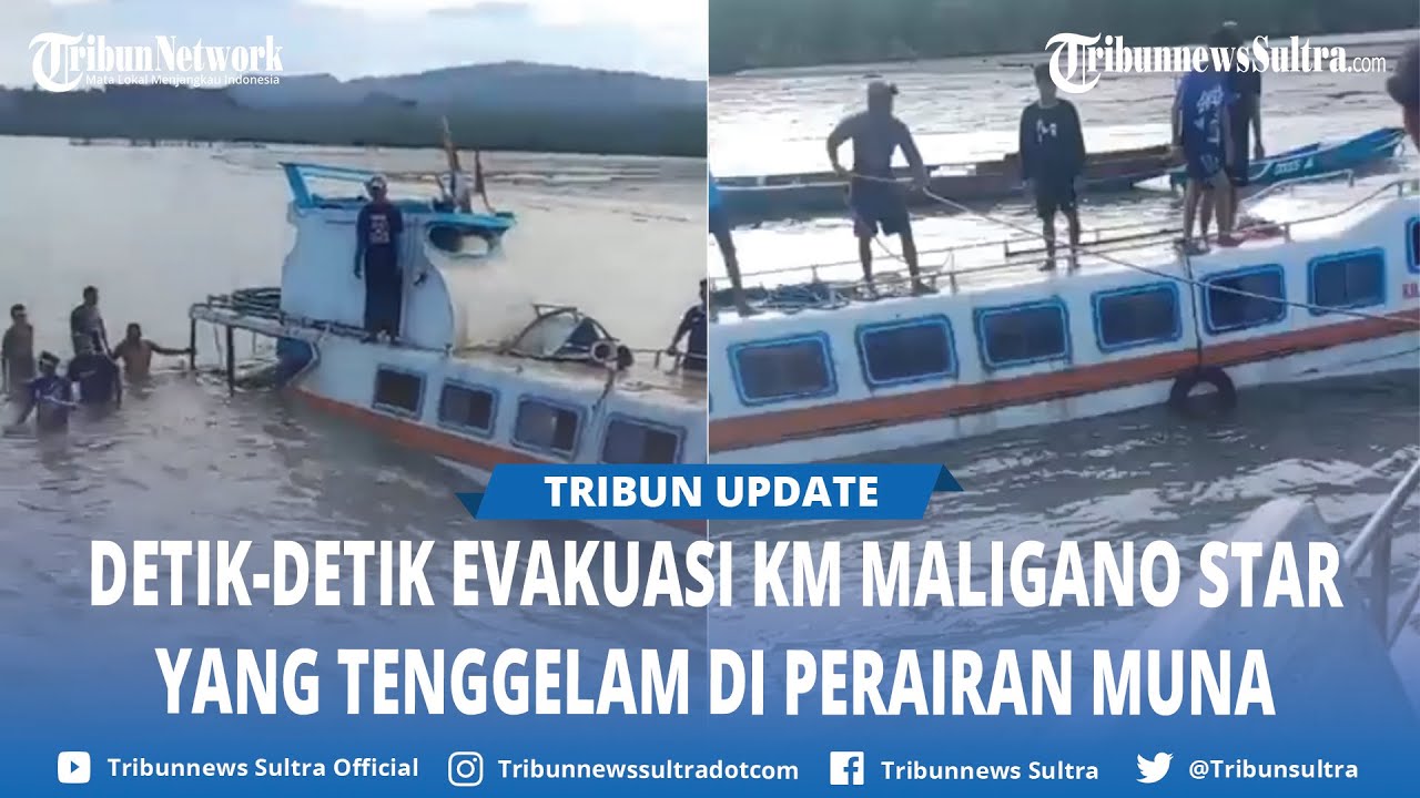 Detik detik Evakuasi Kapal Maligano yang Tenggelam Akibat Gelombang Tinggi di Muna Sulawesi Tenggara