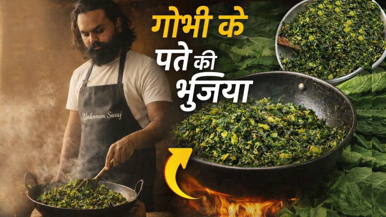 गोभी के पत्ते की भुजिया | दादी माँ के देसी तरीके से ऐसी बनाएं कि उंगलियाँ चाटते रह जाएं 😋🔥