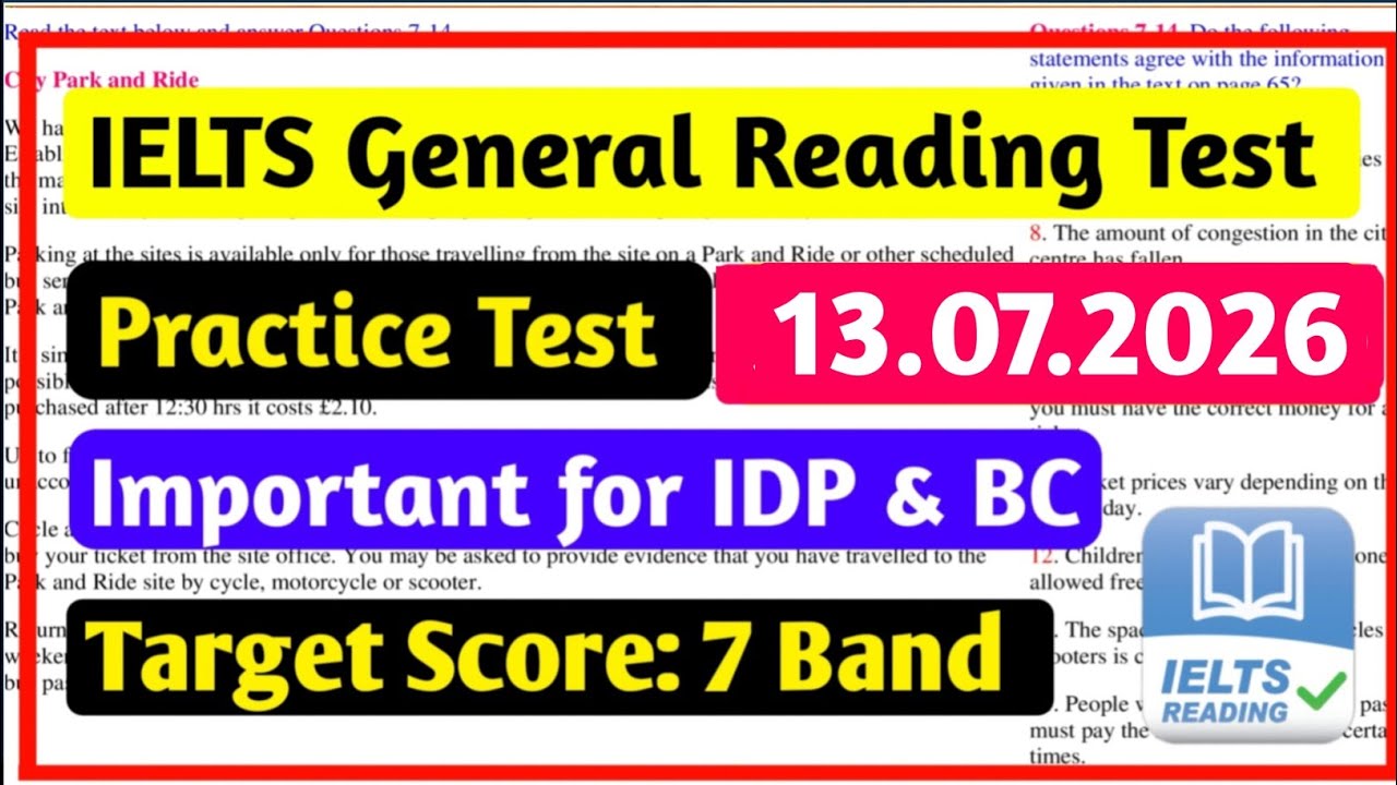 IELTS Reading General Training Practice Test 2026 With Answers | IELTS Reading Test General Training