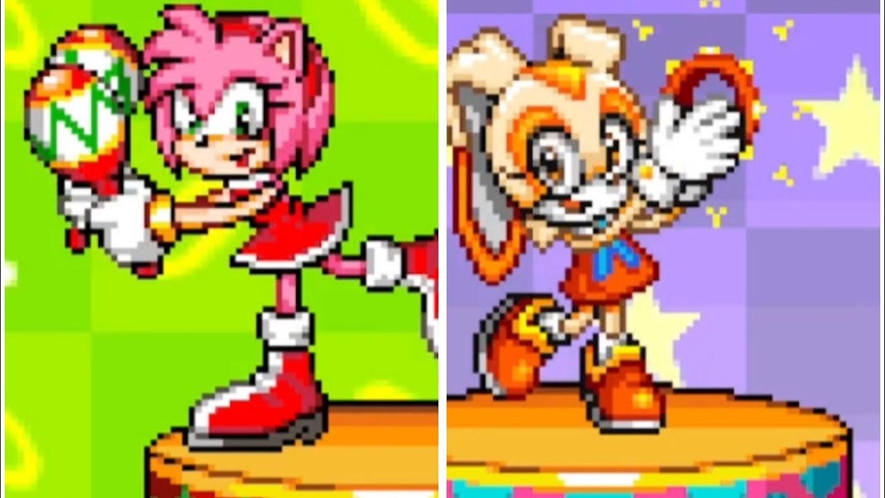 Amy & Cream’s Sound Test Animations in Sonic Advance ❤︎ ( Because Sonic Advance is THAT Good ) ~ :]