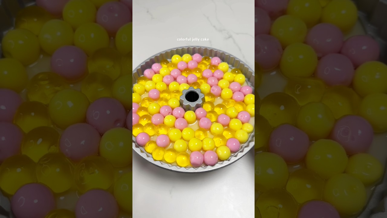 making a colorful jelly cake 🍓🍋💖 #asmr #dessert #jelly #jellycake #sweet #shorts