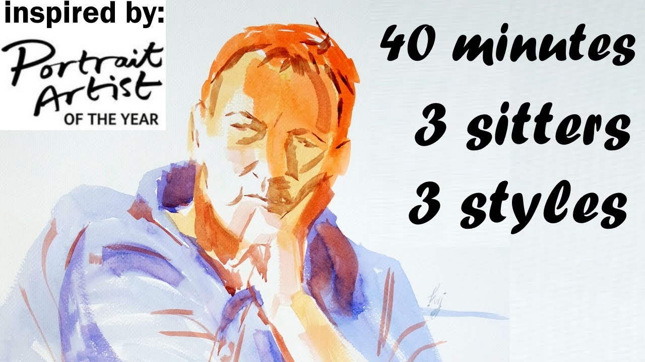 3 Watercolor Warm Ups inspired by Sky Arts Portrait Artist of the Year Season 8 Trailer