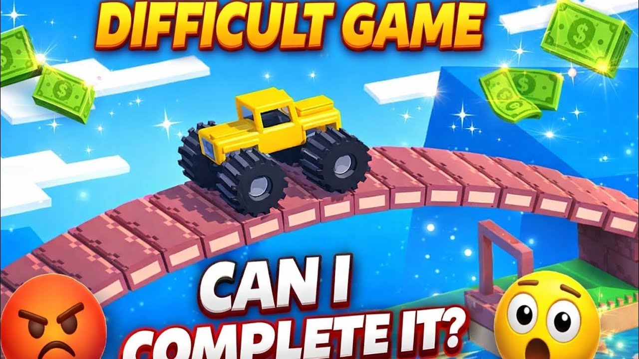 Impossible Monster Truck Bridge Challenge | Can I Beat This Level?
