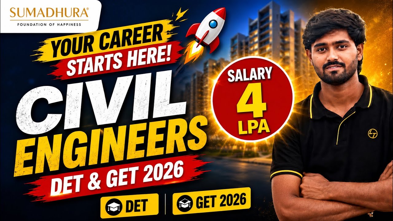 Civil Engineer Fresher Jobs 2026 | DET & GET Hiring | 4 LPA Salary | Walk-In Interview