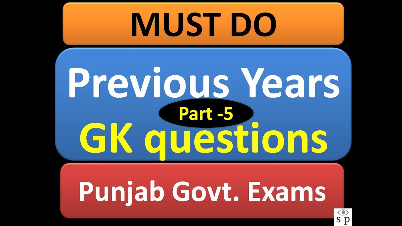 Previous Years GK Questions Punjab Govt. Exams-Part 5 II Must Do