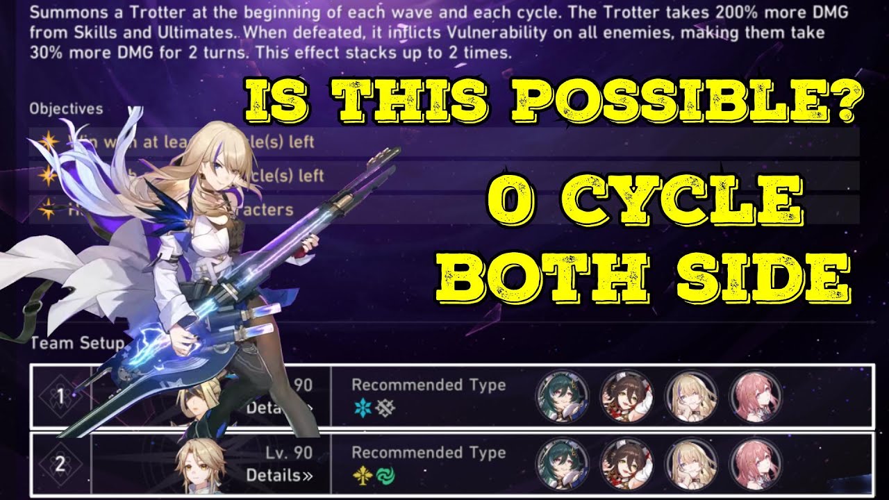 0 Cycle Both Side Memory of Chaos Floor 10 Speed Run Challenge (Honkai Star Rail 1.3)