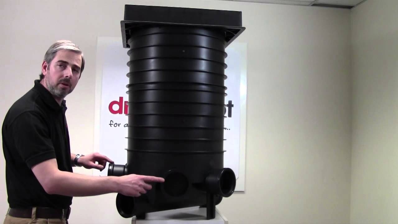 450mm PVC Underground Drainage Circular Inspection Chamber with 2no Risers & Square Top Cover