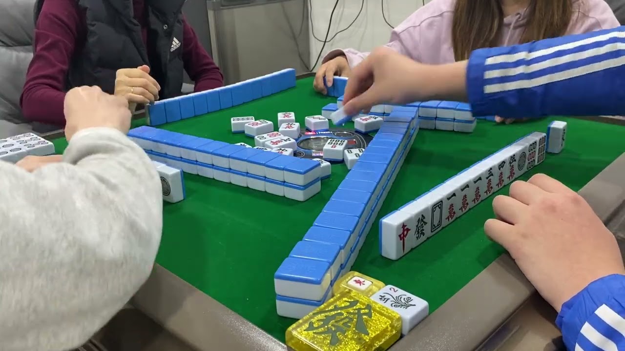 Mahjong384.廣東牌十番有花有JP四回之二：清一色自摸十二章包自摸，蘭姐單吊總是摸到。