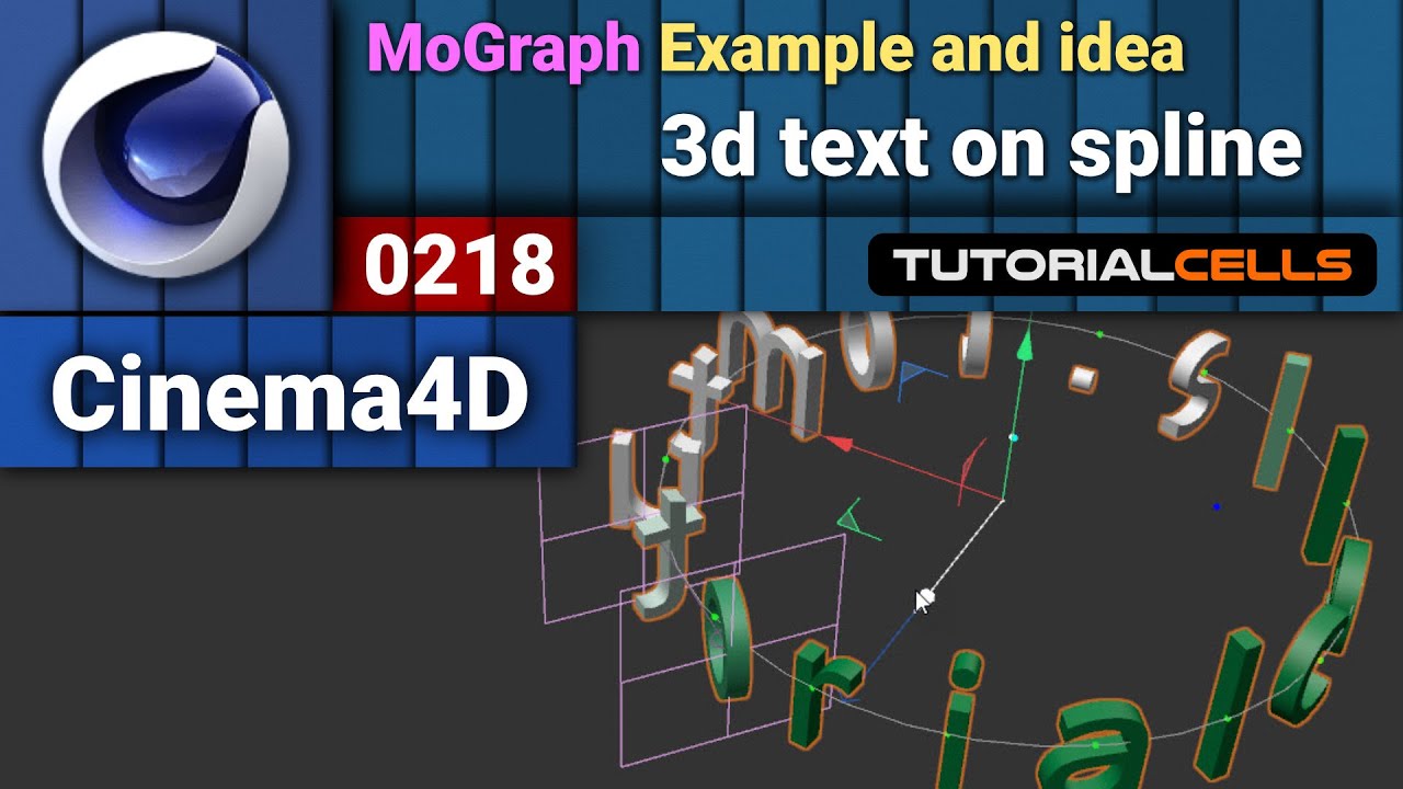 0218. MoGraph Examples ( 3d text on spline, spline effector, align to spline tag ) in cinema 4d