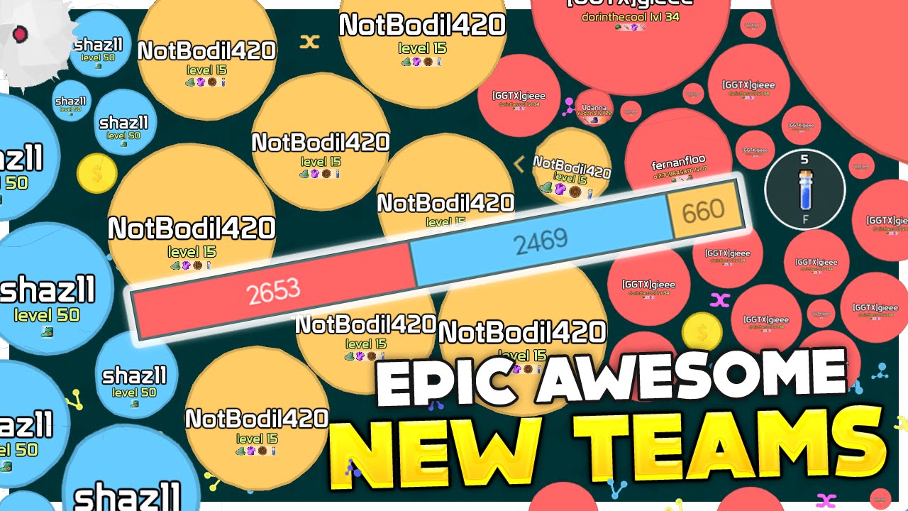 AWESOME FUN NEW AGARIO GAMEMODE: RANDOM TEAMS! (Agar.io/Mitos.is #139)
