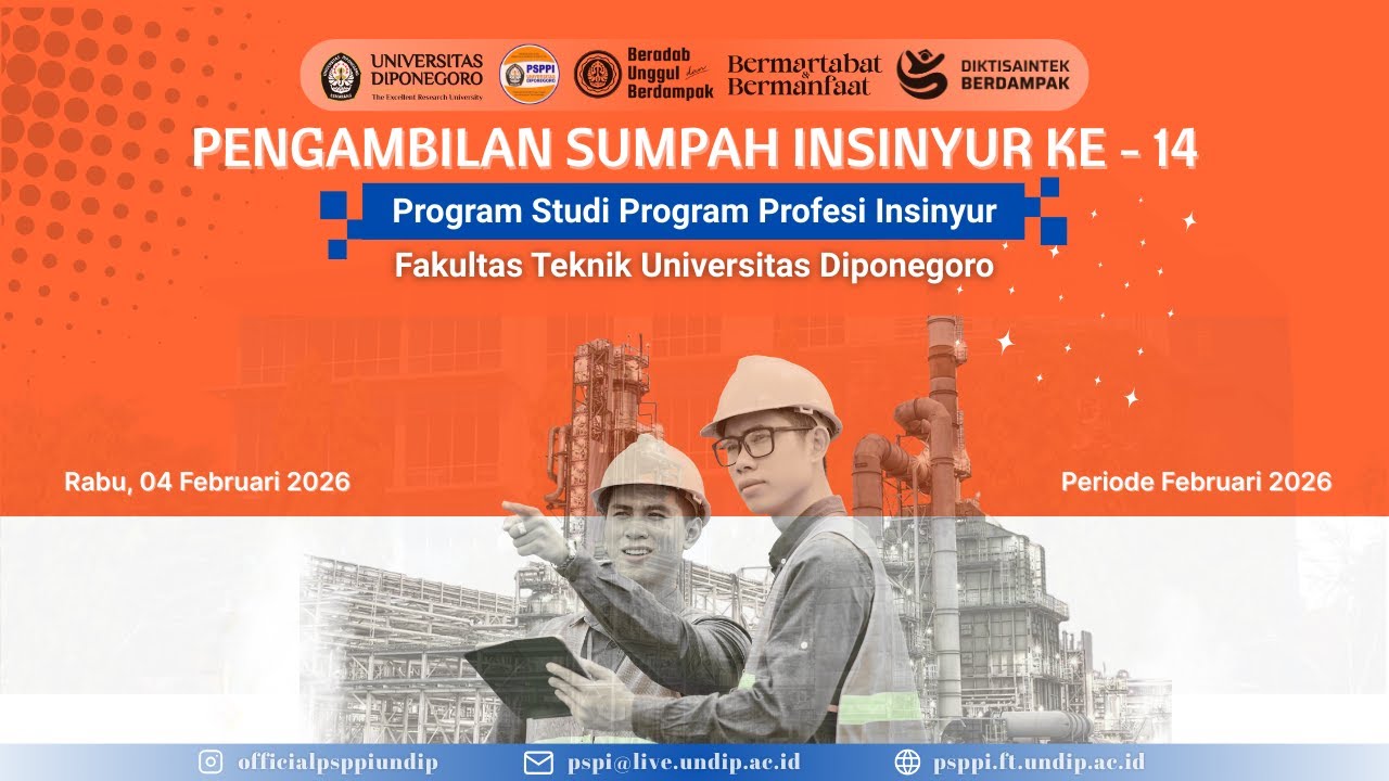 Pengambilan Sumpah Insinyur Ke-14 - PSPPI FT UNDIP - Periode Februari 2026