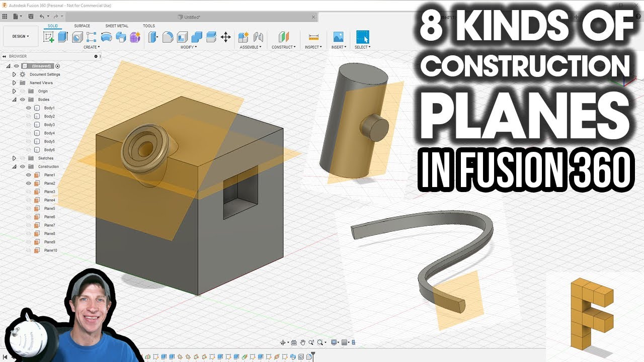 Использование конструкционных плоскостей в Fusion 360 — 8 видов конструкционных плоскостей