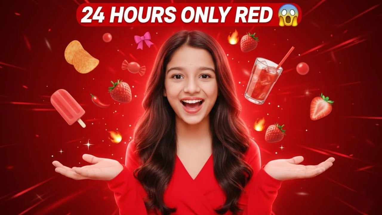 24 HOURS Sirf RED Food 😳🔥 End Tak Dekhna!