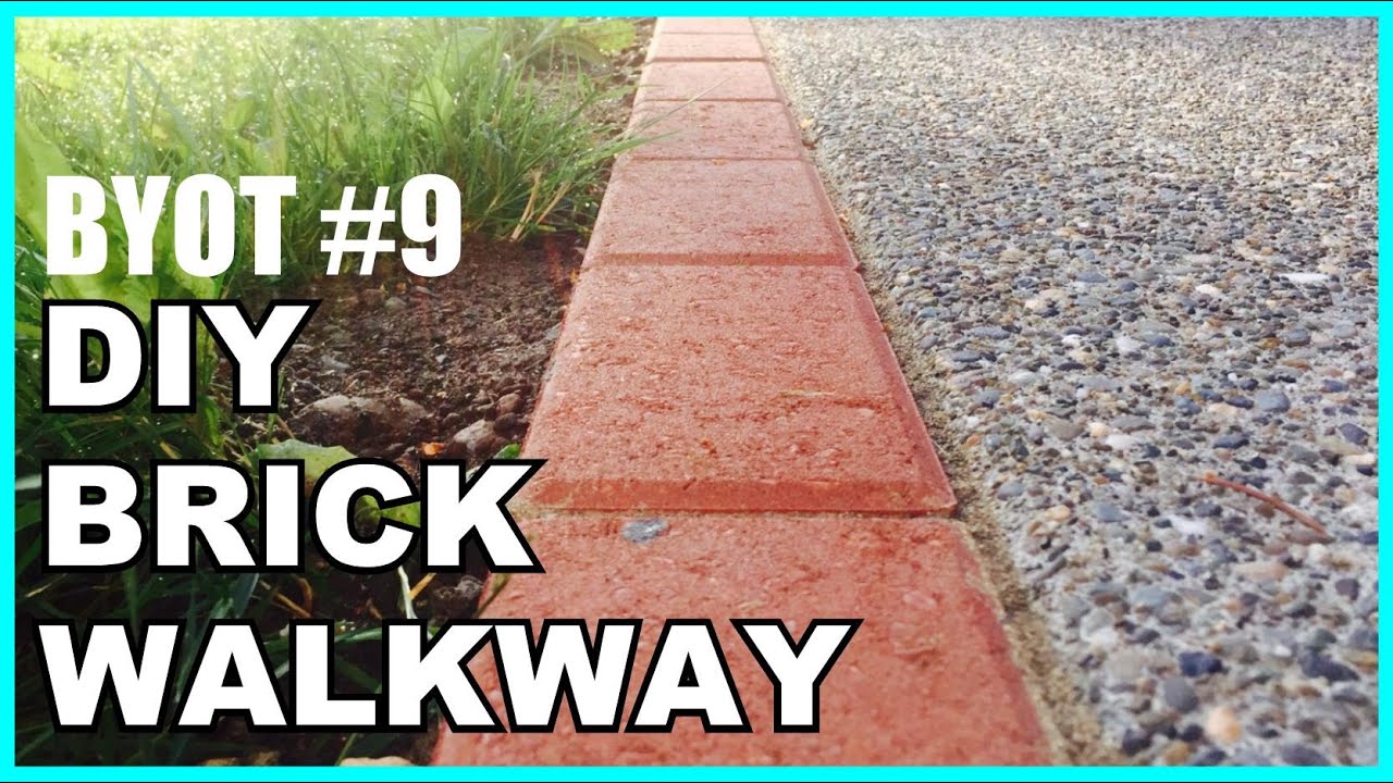DIY BRICK WALKWAY : HOW TO INSTALL ACCENT PAVERS