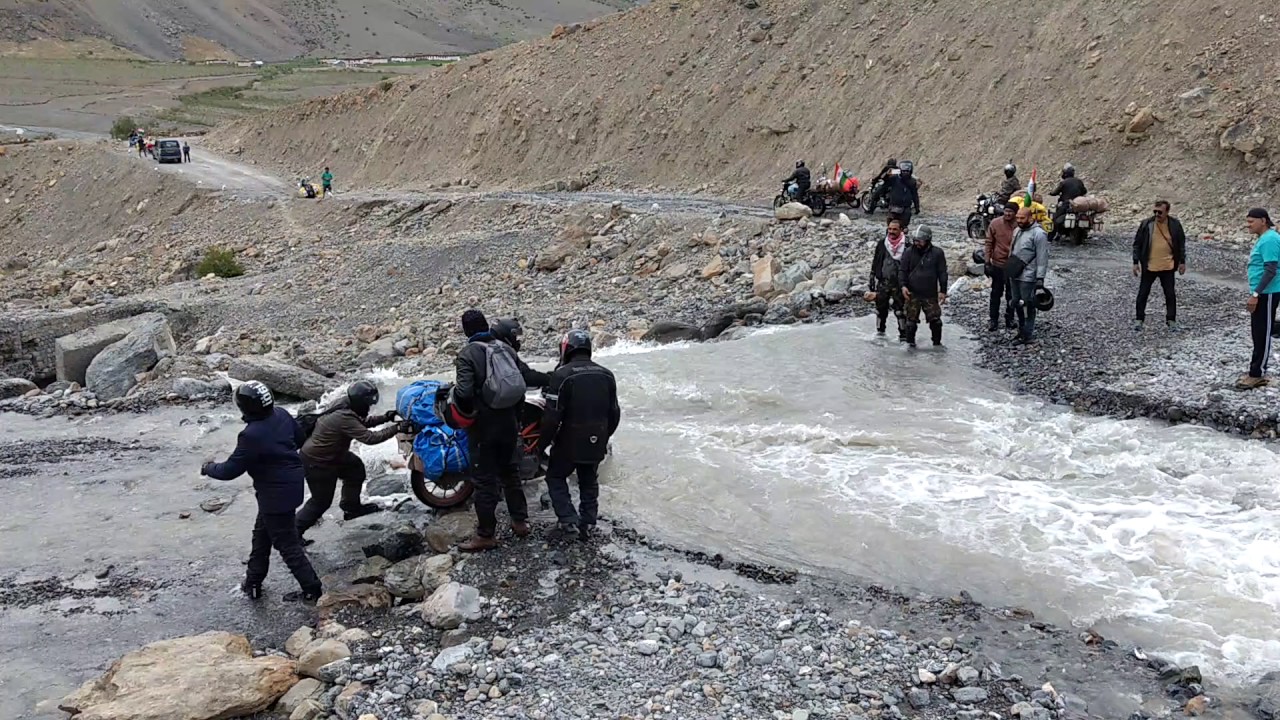 Spiti river crossing